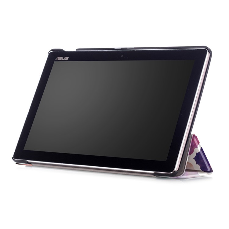 Pattern Printing Foldable Tri-fold Stand Leather Tablet Folio Shell for Asus Zenpad 10 Z301MFL - Colorized Checks-6