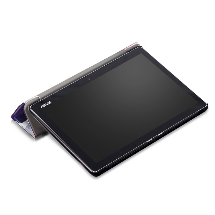 Pattern Printing Foldable Tri-fold Stand Leather Tablet Folio Shell for Asus Zenpad 10 Z301MFL - Colorized Checks-7
