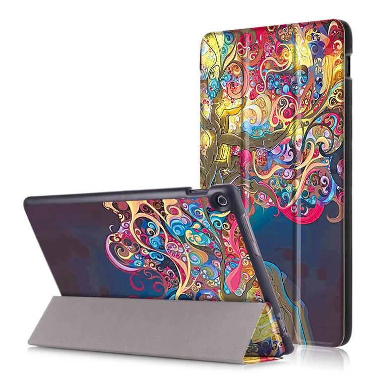 Tri-fold Stand Foldable Pattern Printing Leather Tablet Folio Case for Asus Zenpad 10 Z301MFL - Beautiful Tree-1