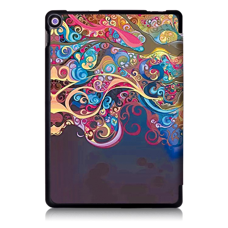 Tri-fold Stand Foldable Pattern Printing Leather Tablet Folio Case for Asus Zenpad 10 Z301MFL - Beautiful Tree-3