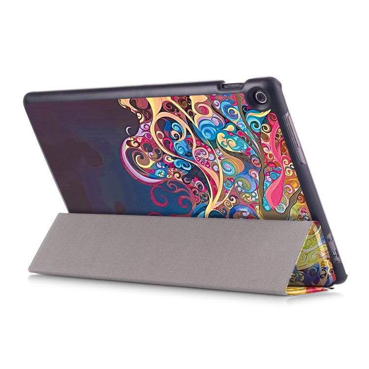 Tri-fold Stand Foldable Pattern Printing Leather Tablet Folio Case for Asus Zenpad 10 Z301MFL - Beautiful Tree-5
