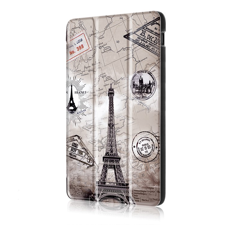Foldable Tri-fold Stand Pattern Printing Leather Tablet Folio Shell for Asus Zenpad 10 Z301MFL - Eiffel Tower-4