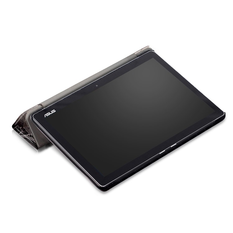 Foldable Tri-fold Stand Pattern Printing Leather Tablet Folio Shell for Asus Zenpad 10 Z301MFL - Eiffel Tower-7