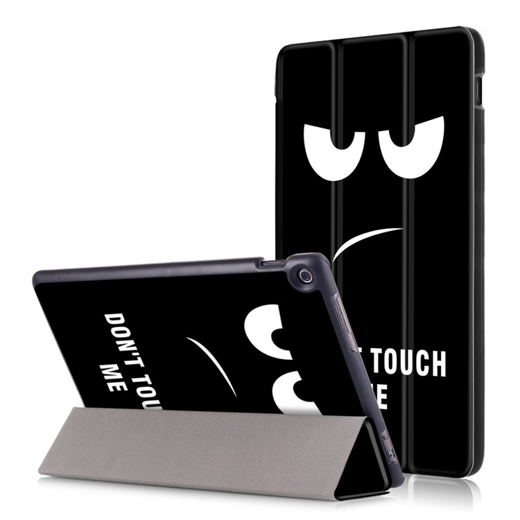 Foldable Tri-fold Stand Pattern Printing Leather Tablet Folio Case for Asus Zenpad 10 Z301MFL - Do Not Touch Me-1
