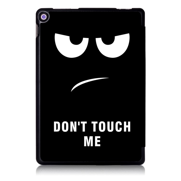 Foldable Tri-fold Stand Pattern Printing Leather Tablet Folio Case for Asus Zenpad 10 Z301MFL - Do Not Touch Me-3