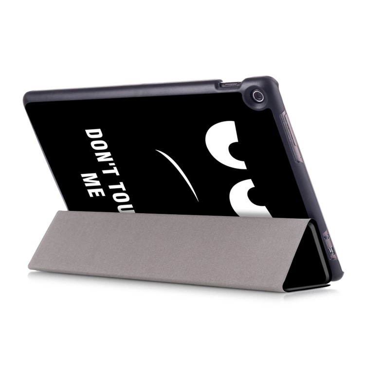 Foldable Tri-fold Stand Pattern Printing Leather Tablet Folio Case for Asus Zenpad 10 Z301MFL - Do Not Touch Me-5