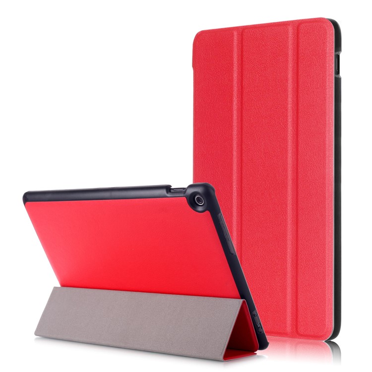 Tri-fold Stand Leather Folio Cover Case for Asus Zenpad 10 Z301MFL - Red-1