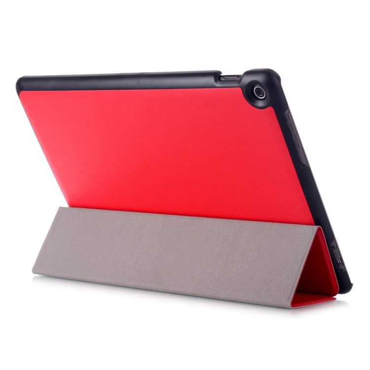 Tri-fold Stand Leather Folio Cover Case for Asus Zenpad 10 Z301MFL - Red-5