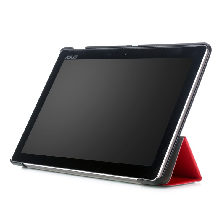 Tri-fold Stand Leather Folio Cover Case for Asus Zenpad 10 Z301MFL - Red-6