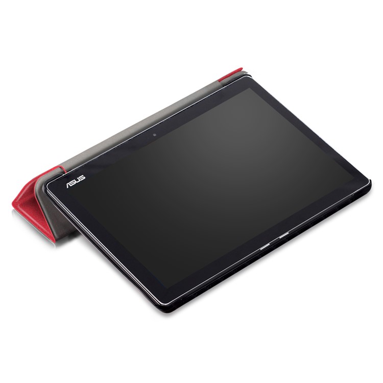 Tri-fold Stand Leather Folio Cover Case for Asus Zenpad 10 Z301MFL - Red-7