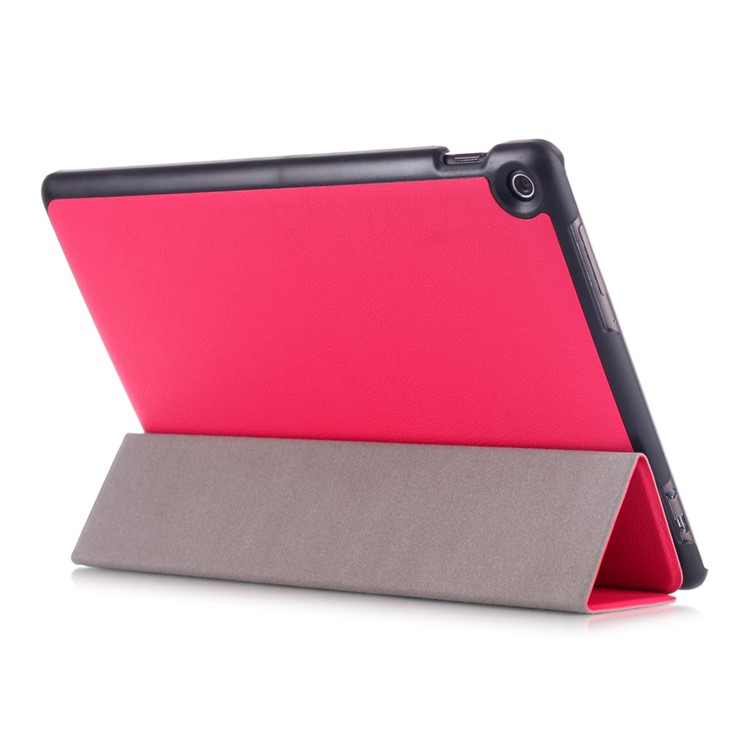 Tri-fold Stand Leather Folio Case Shell for Asus Zenpad 10 Z301MFL - Rose-5