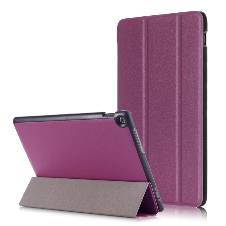 For Asus Zenpad 10 Z301MFL Tri-fold Stand Leather Folio Case - Purple-1