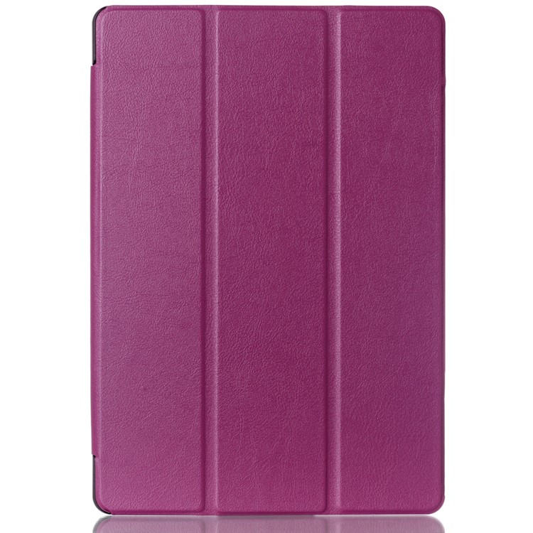 For Asus Zenpad 10 Z301MFL Tri-fold Stand Leather Folio Case - Purple-2