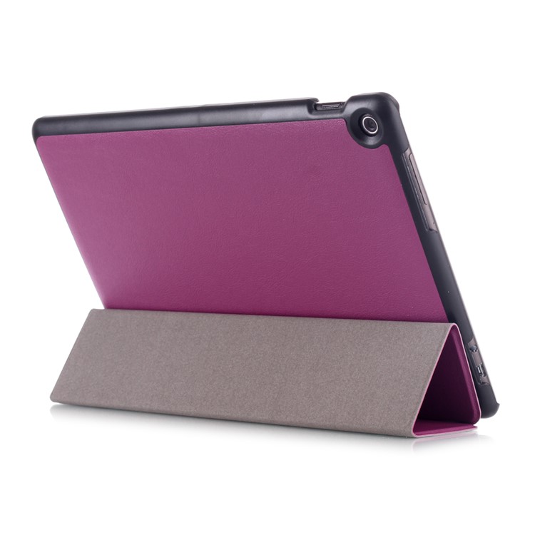 For Asus Zenpad 10 Z301MFL Tri-fold Stand Leather Folio Case - Purple-5