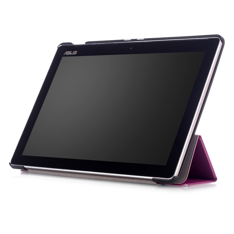 For Asus Zenpad 10 Z301MFL Tri-fold Stand Leather Folio Case - Purple-6