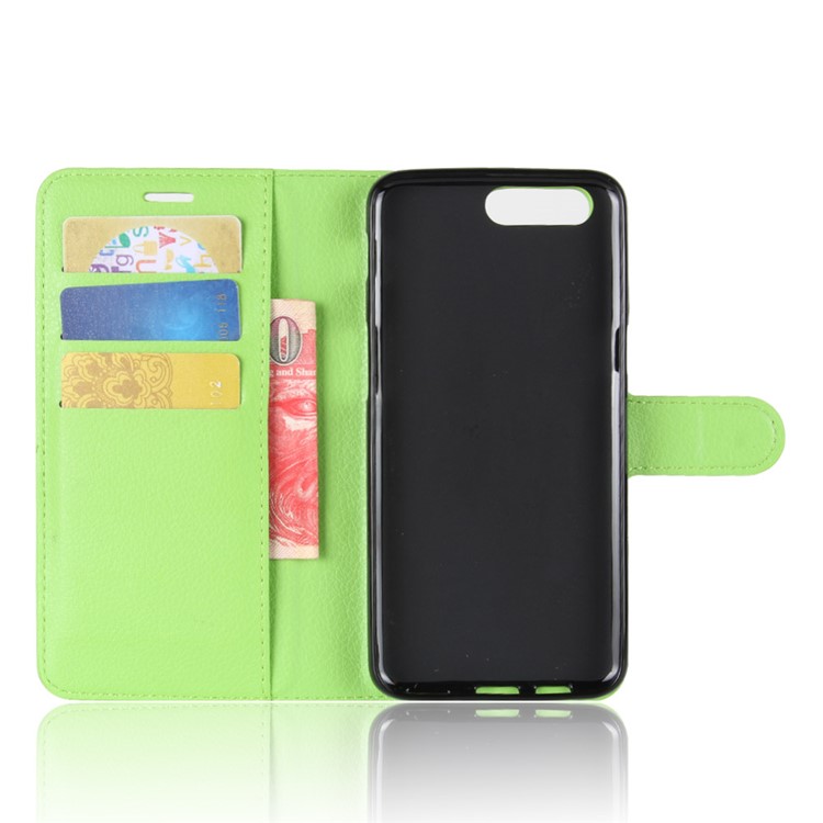Litchi Skin PU Leder Brieftasche Stand Telefon Shell mit Magnet für Asus Zenfone 4 Max / 4 Max Pro / 4 Max Plus ZC554KL - Grün-3