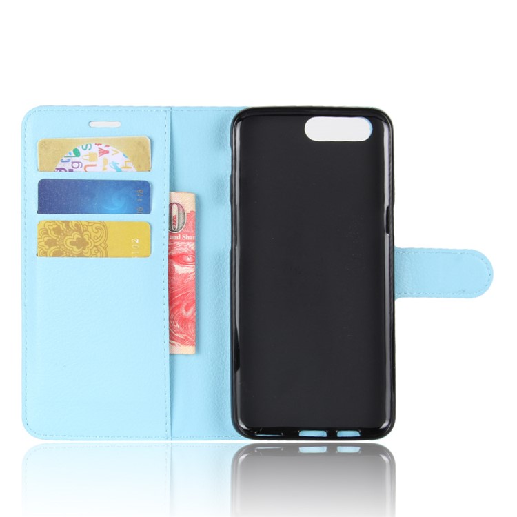 Litchi Skin PU Leather Wallet Stand Phone Case with Magnet for Asus Zenfone 4 Max /4 Max Pro /4 Max Plus ZC554KL - Blue-3