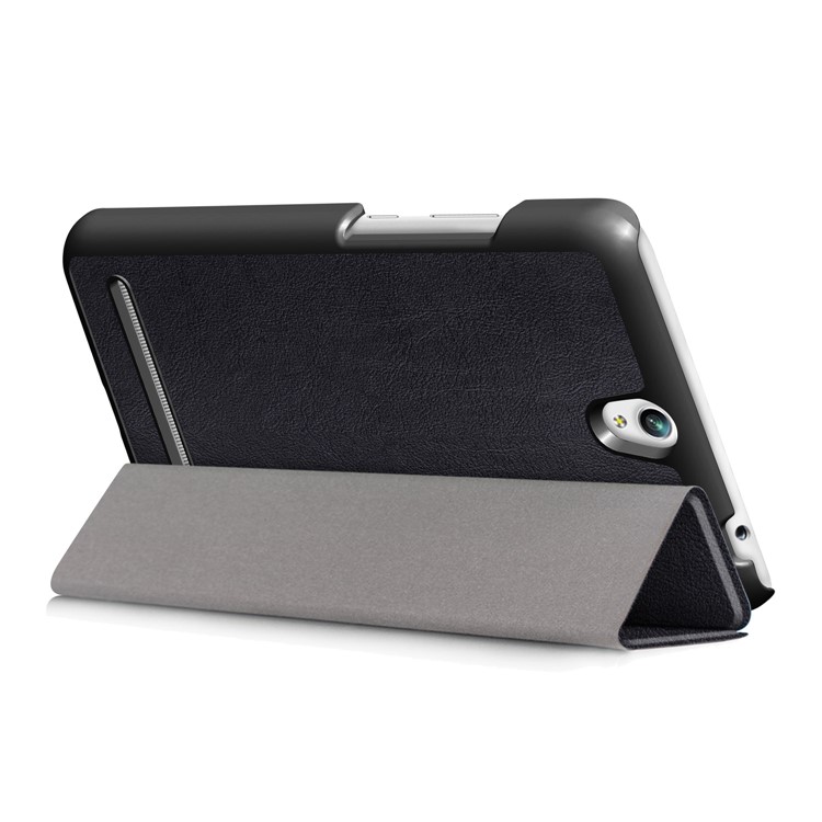 For ASUS ZenPad C (Z171KG) Tri-fold Stand Leather Protective Casing - Black-5
