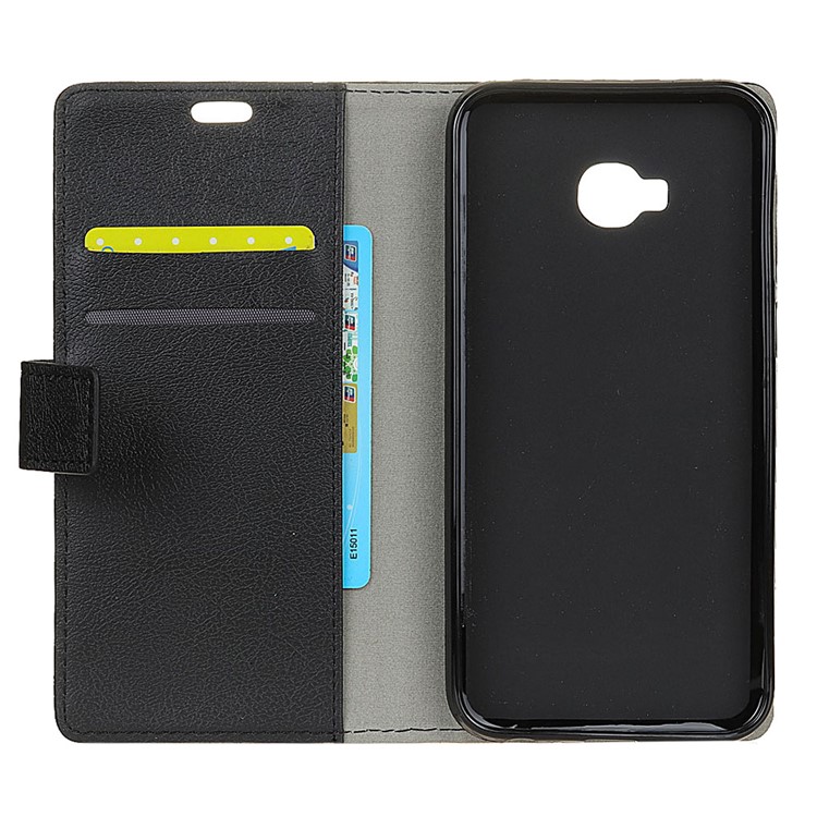 Wallet PU Leather Stand Case Accessory with Card Holders for Asus Zenfone 4 Selfie Pro ZD552KL - Black-3