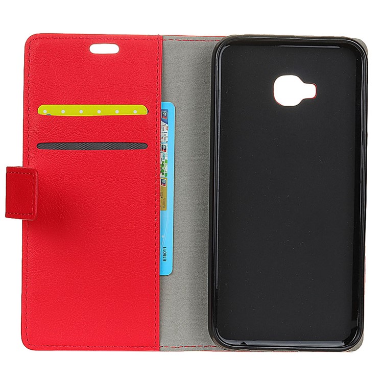 PU Leather Wallet Stand Cover Shell for Asus Zenfone 4 Selfie Pro ZD552KL - Red-3