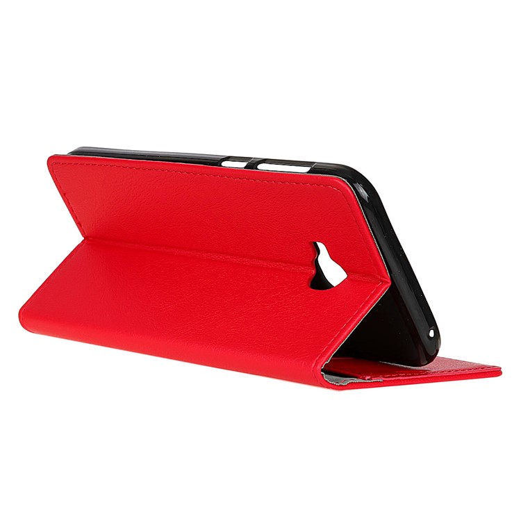 PU Leather Wallet Stand Cover Shell for Asus Zenfone 4 Selfie Pro ZD552KL - Red-4