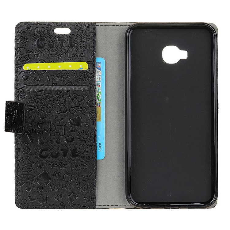 Cartoon Graffiti Protective Leather Wallet Case for Asus Zenfone Selfie ZD552KL - Black-3
