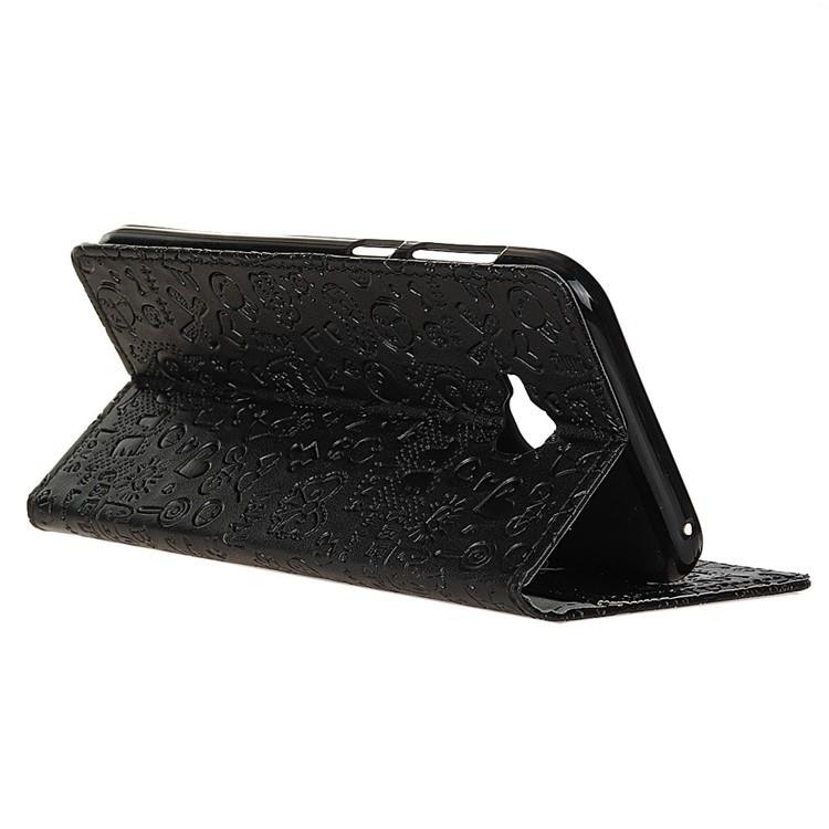 Cartoon Graffiti Protective Leather Wallet Case for Asus Zenfone Selfie ZD552KL - Black-4