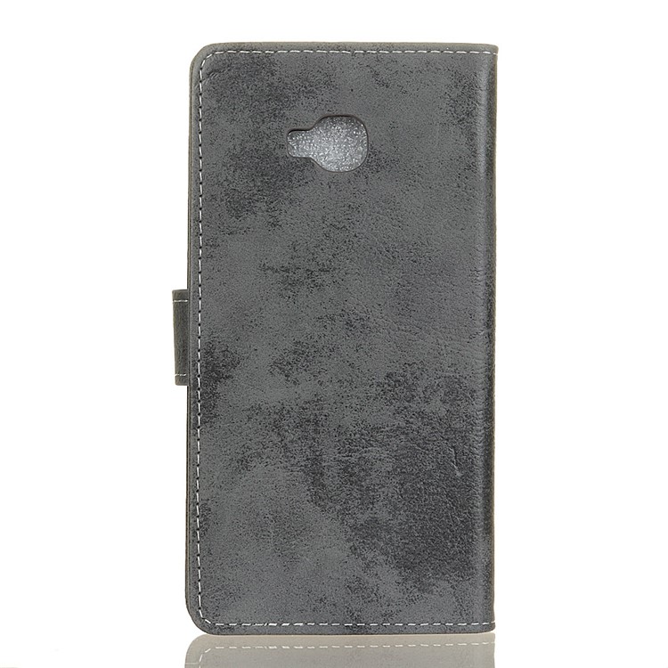 Vintage Style Leather Wallet Stand Mobile Case for Asus Zenfone 4 Selfie Pro ZD552KL - Grey-2