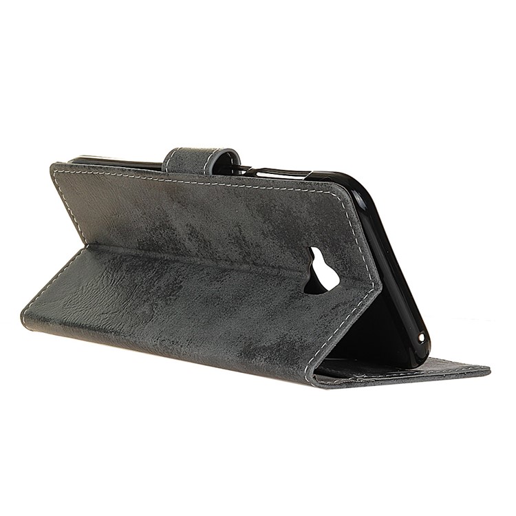 Vintage Style Leather Wallet Stand Mobile Case for Asus Zenfone 4 Selfie Pro ZD552KL - Grey-5
