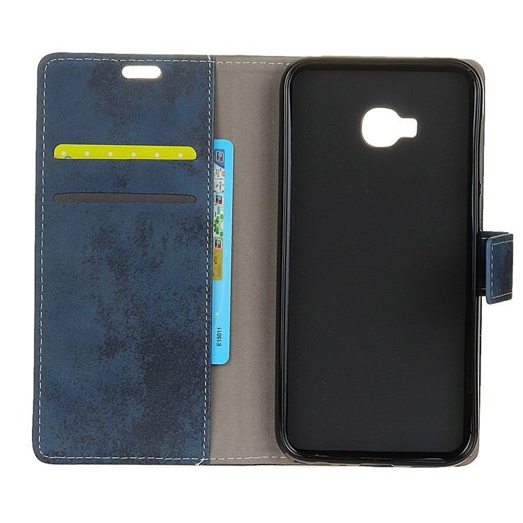 Vintage Style Leather Card Holder Mobile Phone Case Cover for Asus Zenfone 4 Selfie Pro ZD552KL - Blue-4