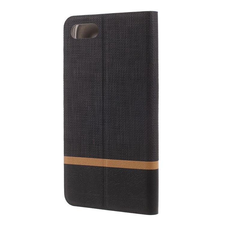 Cross Pattern Leather Card Holder Phone Case (Built-in Steel Sheet) for Asus Zenfone 4 MAX ZC554KL - Black-2