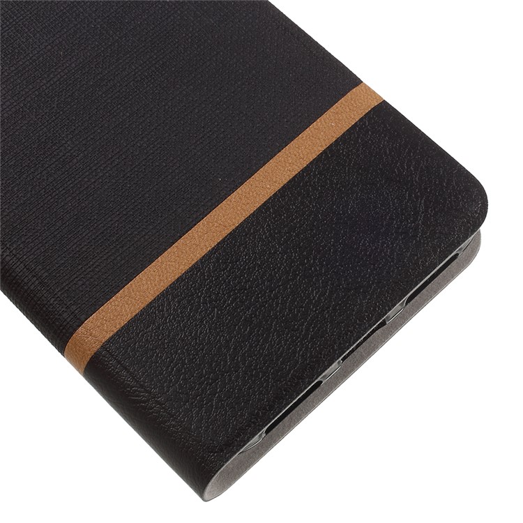 Cross Pattern Leather Card Holder Phone Case (Built-in Steel Sheet) for Asus Zenfone 4 MAX ZC554KL - Black-4