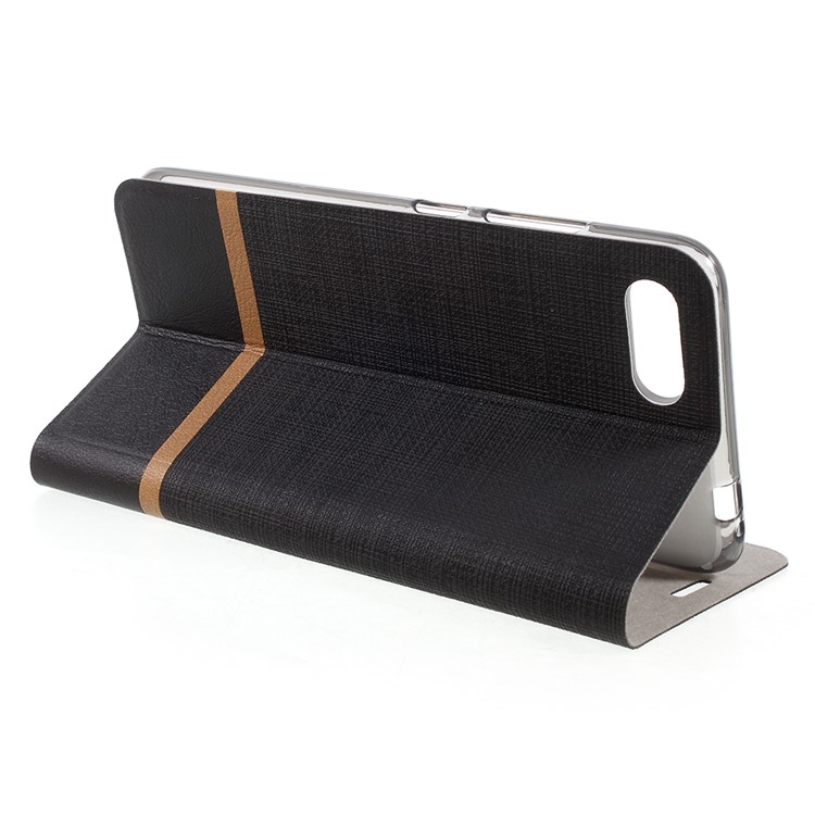 Cross Pattern Leather Card Holder Phone Case (Built-in Steel Sheet) for Asus Zenfone 4 MAX ZC554KL - Black-7