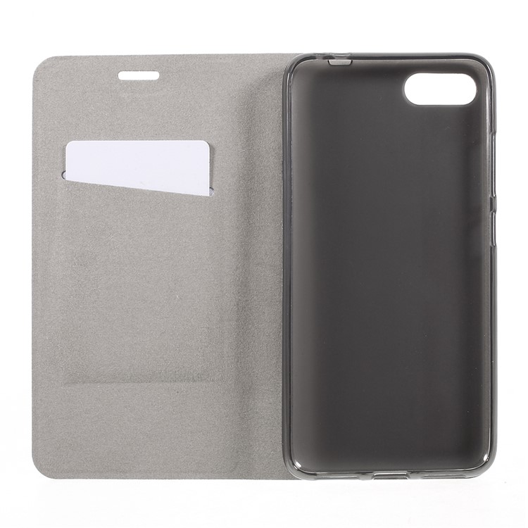 Cross Pattern Leather Card Holder Phone Case (Built-in Steel Sheet) for Asus Zenfone 4 MAX ZC554KL - Black-8