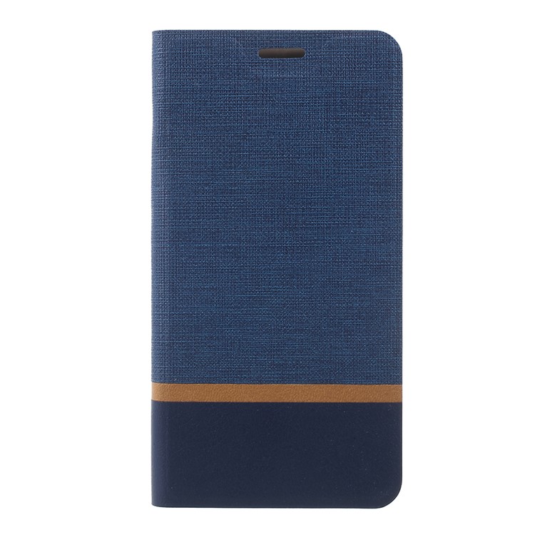 Cross Pattern Leather Card Holder Phone Shell (Built-in Steel Sheet) for Asus Zenfone 4 Max /4 Max Pro /4 Max Plus ZC554KL - Blue-1