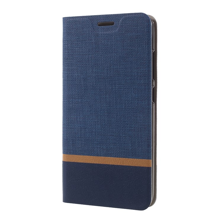 Cross Pattern Leather Card Holder Phone Shell (Built-in Steel Sheet) for Asus Zenfone 4 Max /4 Max Pro /4 Max Plus ZC554KL - Blue-2