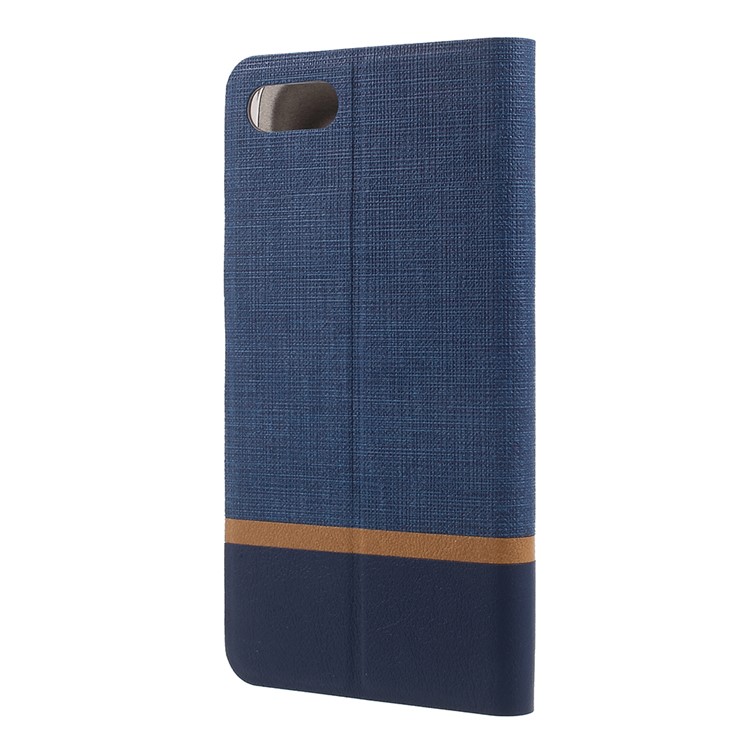 Cross Pattern Leather Card Holder Phone Shell (Built-in Steel Sheet) for Asus Zenfone 4 Max /4 Max Pro /4 Max Plus ZC554KL - Blue-3