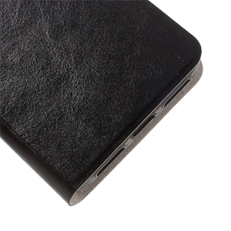 Crazy Horse Texture Leather Card Holder Phone Shell (Built-in Steel Sheet) for Asus ZenFone 4 Max ZC554KL - Black-6