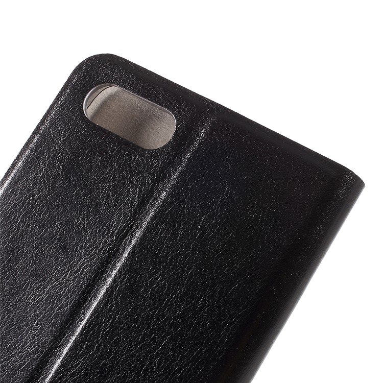 Crazy Horse Texture Leather Card Holder Phone Shell (Built-in Steel Sheet) for Asus ZenFone 4 Max ZC554KL - Black-7