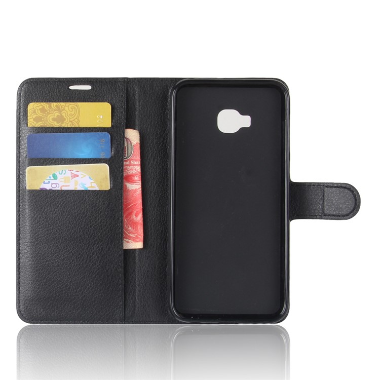 Litchi Skin Wallet Leather Stand Case for Asus Zenfone 4 Selfie Pro ZD552KL - Black-3