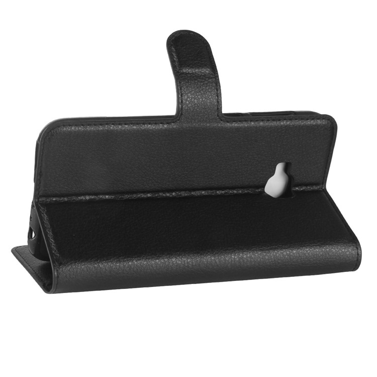 Litchi Skin Wallet Leather Stand Case for Asus Zenfone 4 Selfie Pro ZD552KL - Black-5