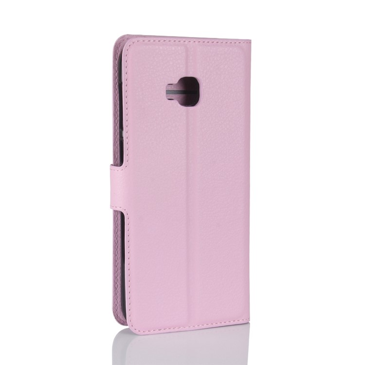 Litchi Skin Leather Stand Case with Card Slots for Asus Zenfone 4 Selfie Pro ZD552KL - Pink-6