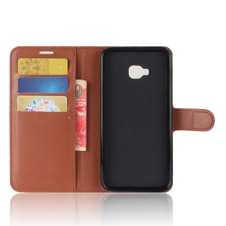 Litchi Skin Cell Phone Leather Stand Case for Asus Zenfone 4 Selfie Pro ZD552KL - Brown-3