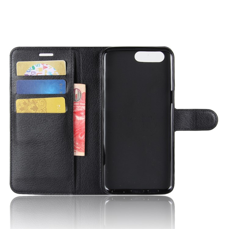 Litchi Skin Leather Wallet Case for Asus ZenFone 4 (ZE554KL) - Black-3