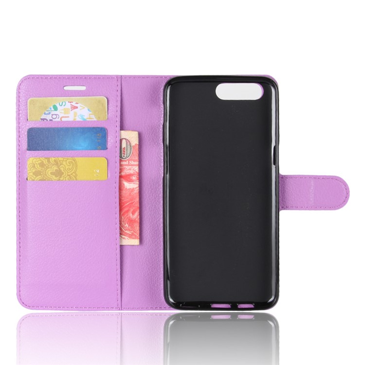 Litchi Skin Phone Leather Wallet Case for Asus ZenFone 4 (ZE554KL) - Purple-3