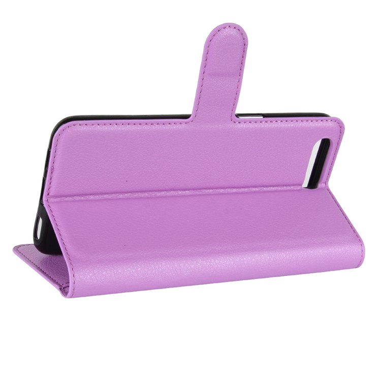 Litchi Skin Phone Leather Wallet Case for Asus ZenFone 4 (ZE554KL) - Purple-5