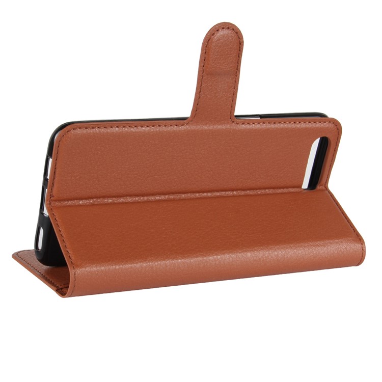 Litchi Skin Magnetic Leather Cell Phone Case for Asus ZenFone 4 (ZE554KL) - Brown-5