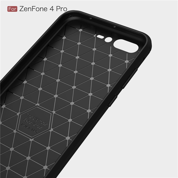 Carbon Fiber Texture Brushed TPU Mobile Phone Case for Asus ZenFone 4 Pro ZS551KL - Black-5