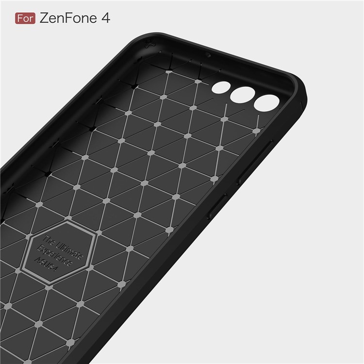 Carbon Fiber Texture Brushed TPU Mobile Phone Case for Asus ZenFone 4 ZE554KL - Black-5