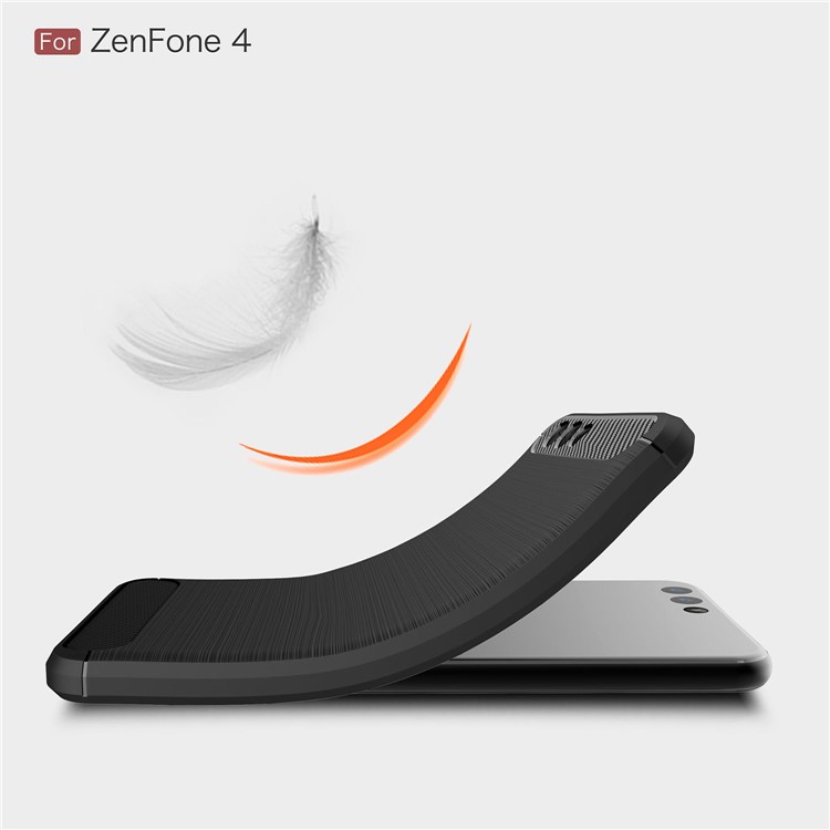Carbon Fiber Texture Brushed TPU Mobile Phone Case for Asus ZenFone 4 ZE554KL - Black-7